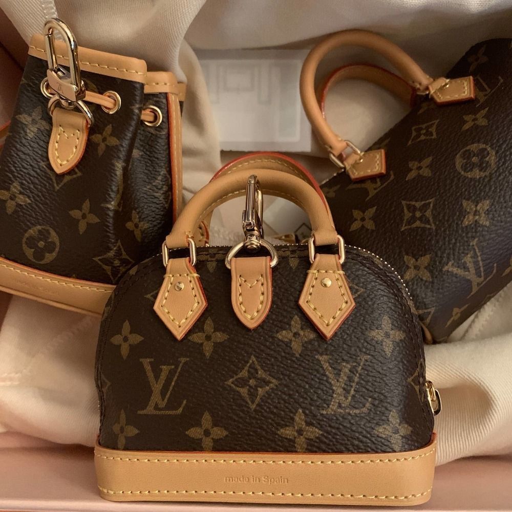 ββ Louis Vuitton Trio Mini Cones Monogram 3-bag Set charms Speedy Alma Noe NEW - Picture 11 of 16